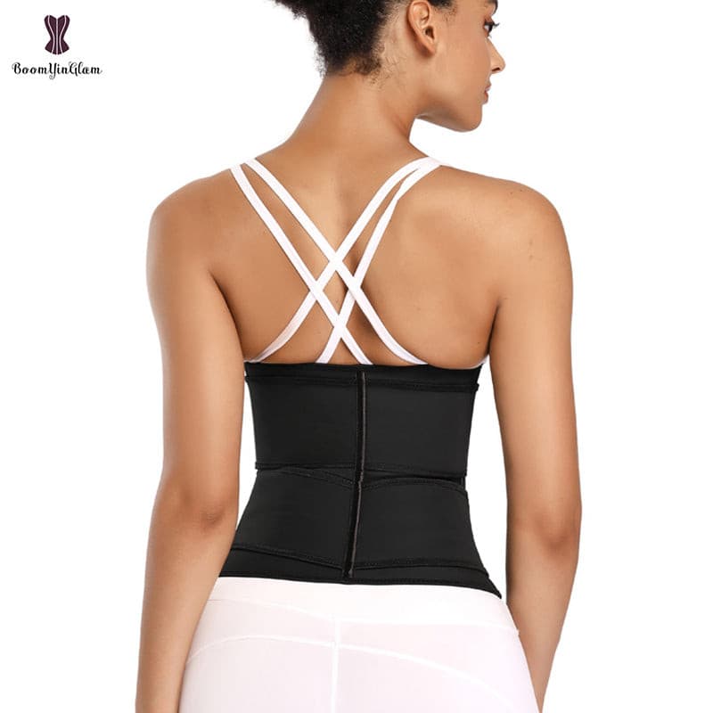 Zipper Front Waist Trainer Private Label Double Belt 2 Straps Breathable Women Girdle Latex Waist Cincher Trainer 2 Nique's Creation