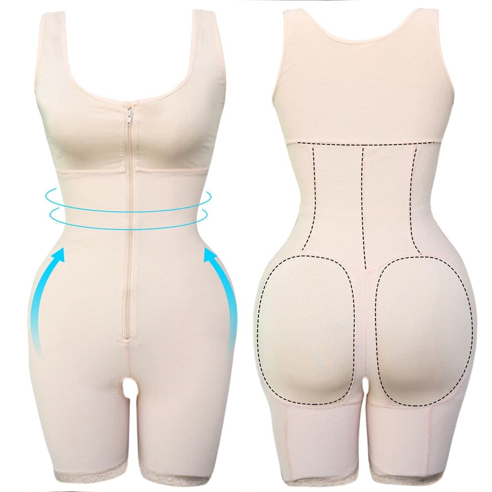 Plus Size Women Zipper Full Body Shapewear Underbust Slimming Mid thigh Tummy Control Postpartum Body Shaper Girdle Powernet 6XL 2 Nique's Creation