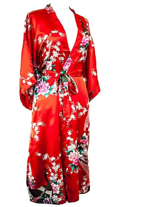 Wedding Bride or  Bridesmaid Robe Floral Bathrobe Short Kimono 2 Nique's Creation