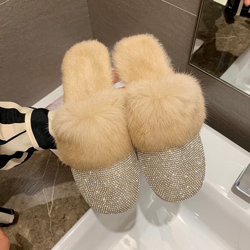 Women Slippers Ladies House Luxury Rhinestone Outdoor Mules Flats 2 Nique's Creation