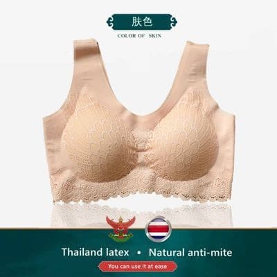 latex underwear women bra small chest seamless steel ring bra seamless sports vest lace back 2 Nique's Creation