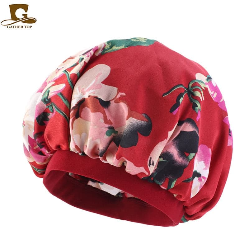 new fashion Luxury Wide Band Satin Bonnet Cap comfortable night sleep hat hair loss cap women hat cap turbante 2 Nique's Creation