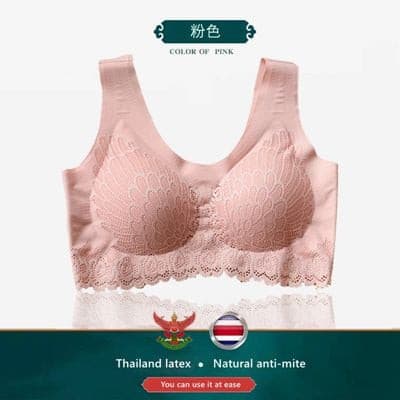 latex underwear women bra small chest seamless steel ring bra seamless sports vest lace back 2 Nique's Creation