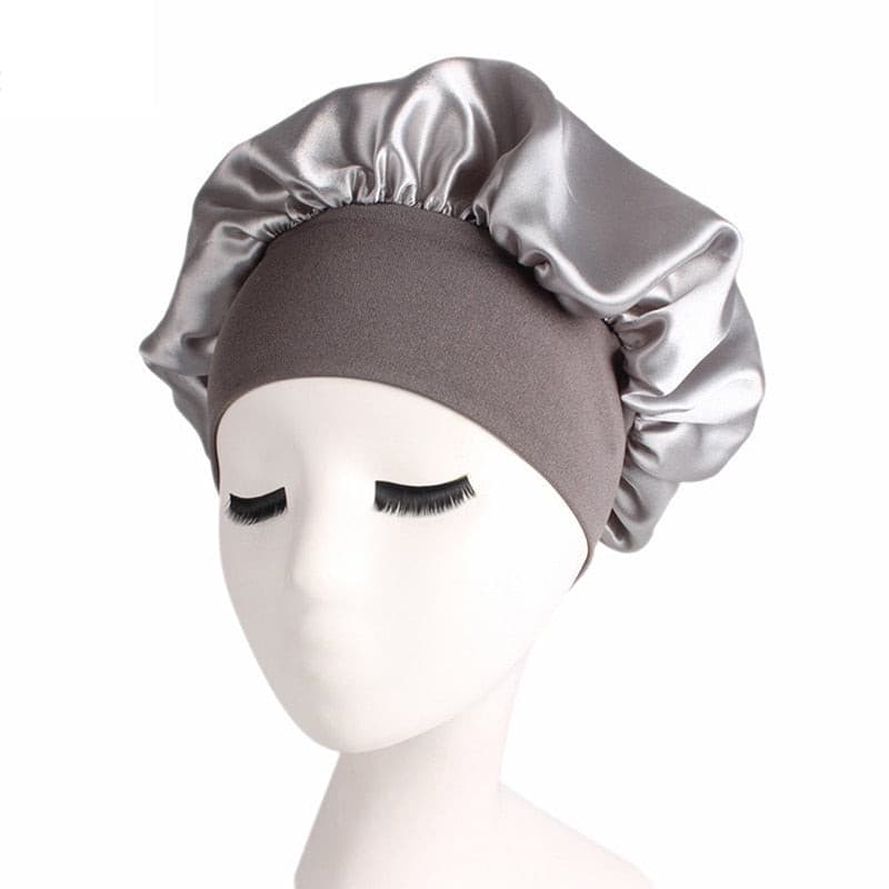 Newly Fashion Women Satin Night Sleep Cap Hair Bonnet Hat Silk Head Cover Wide Elastic Band Hair Care For Women Men Unisex 1pcs 2 Nique's Creation