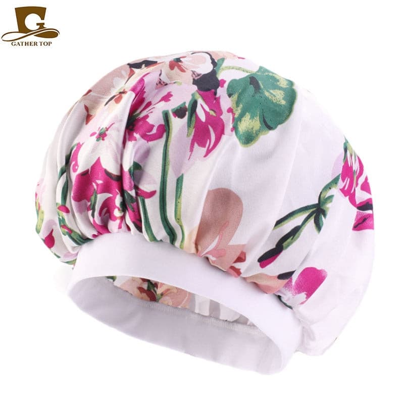 new fashion Luxury Wide Band Satin Bonnet Cap comfortable night sleep hat hair loss cap women hat cap turbante 2 Nique's Creation