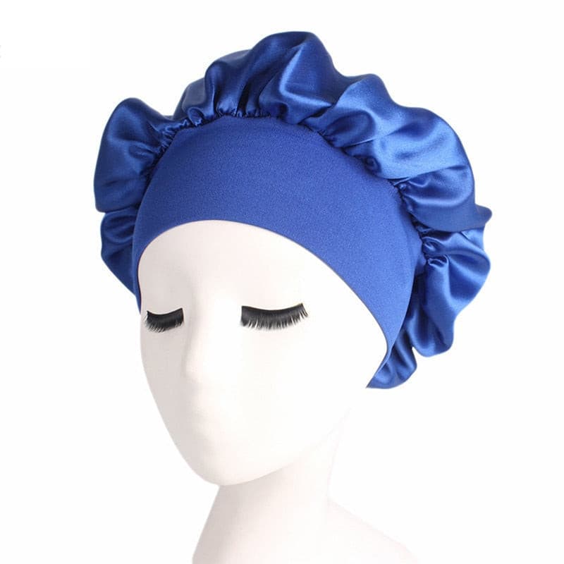 Newly Fashion Women Satin Night Sleep Cap Hair Bonnet Hat Silk Head Cover Wide Elastic Band Hair Care For Women Men Unisex 1pcs 2 Nique's Creation