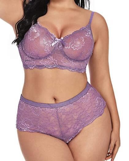 Plus Size Lingerie Set For Women See Through High Waist Lace Bra Set And Panties 2 Nique's Creation