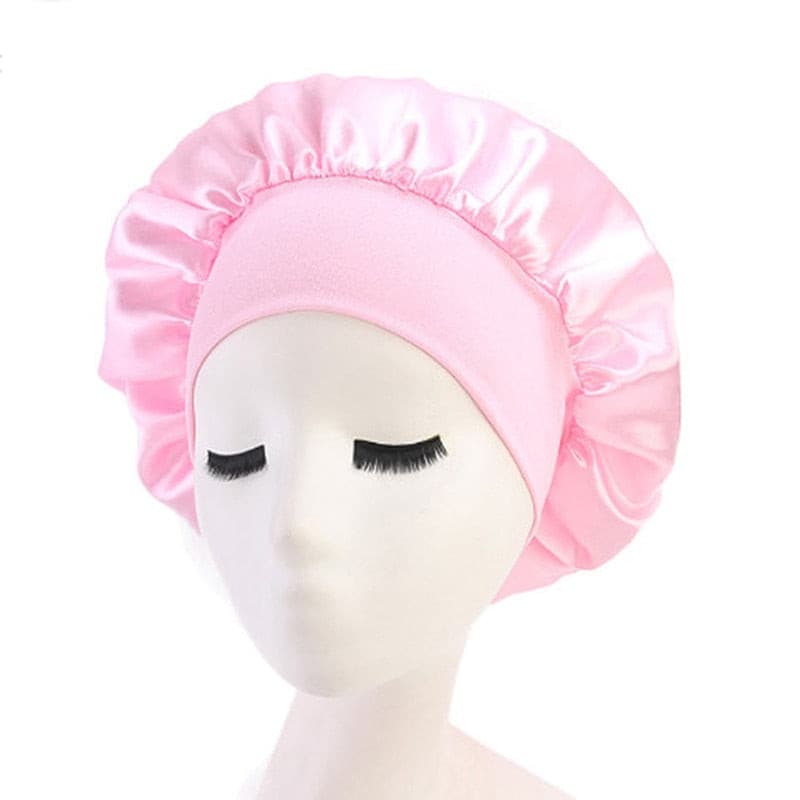 Newly Fashion Women Satin Night Sleep Cap Hair Bonnet Hat Silk Head Cover Wide Elastic Band Hair Care For Women Men Unisex 1pcs 2 Nique's Creation