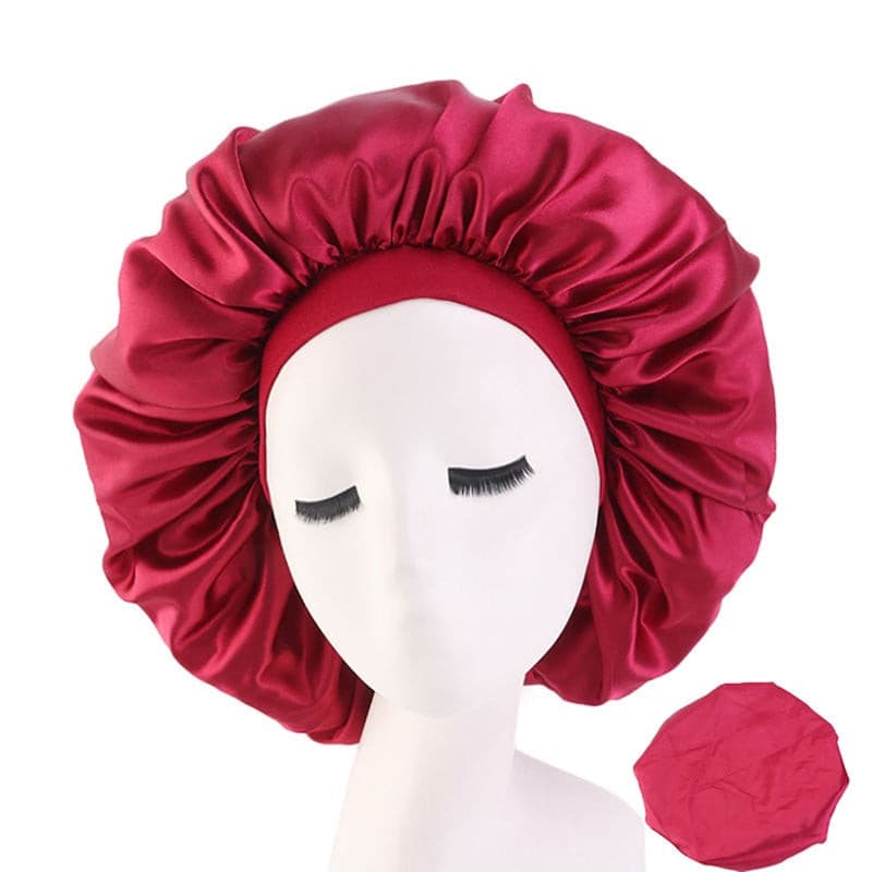 Newly Fashion Women Satin Night Sleep Cap Hair Bonnet Hat Silk Head Cover Wide Elastic Band Hair Care For Women Men Unisex 1pcs 2 Nique's Creation