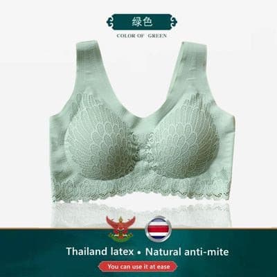 latex underwear women bra small chest seamless steel ring bra seamless sports vest lace back 2 Nique's Creation