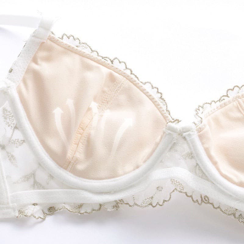 Lingerie Women Small Breasts Gathered Up Adjustable Bras Embroidered Flower Lace Bra Sets 2 Nique's Creation