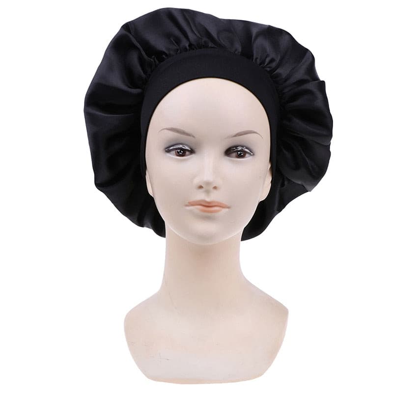 Newly Fashion Women Satin Night Sleep Cap Hair Bonnet Hat Silk Head Cover Wide Elastic Band Hair Care For Women Men Unisex 1pcs 2 Nique's Creation