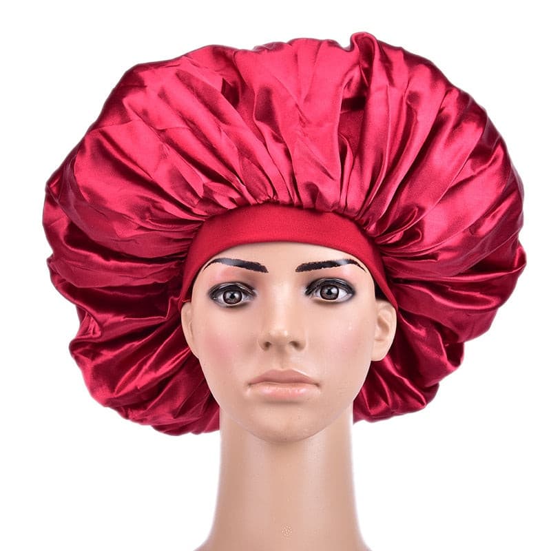 Newly Fashion Women Satin Night Sleep Cap Hair Bonnet Hat Silk Head Cover Wide Elastic Band Hair Care For Women Men Unisex 1pcs 2 Nique's Creation