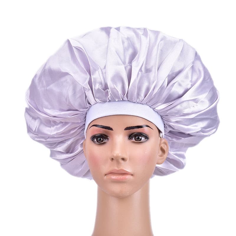 Newly Fashion Women Satin Night Sleep Cap Hair Bonnet Hat Silk Head Cover Wide Elastic Band Hair Care For Women Men Unisex 1pcs 2 Nique's Creation