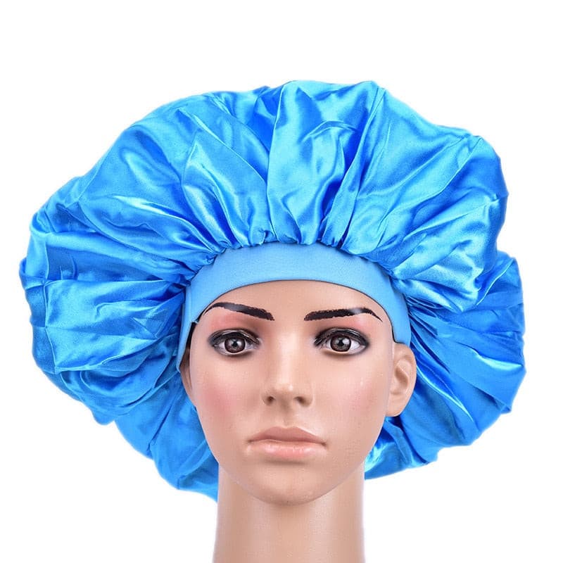 Newly Fashion Women Satin Night Sleep Cap Hair Bonnet Hat Silk Head Cover Wide Elastic Band Hair Care For Women Men Unisex 1pcs 2 Nique's Creation