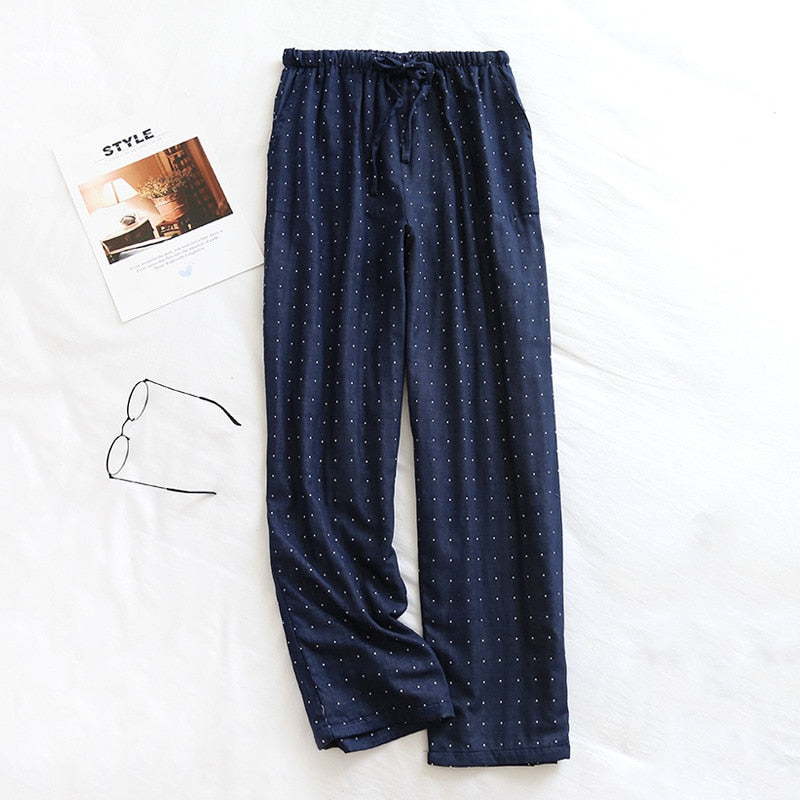 Polka Dot Long Cotton Gauze Thin Pajama Pants or Lounge Sleep Wear for Women 2 Nique's Creation