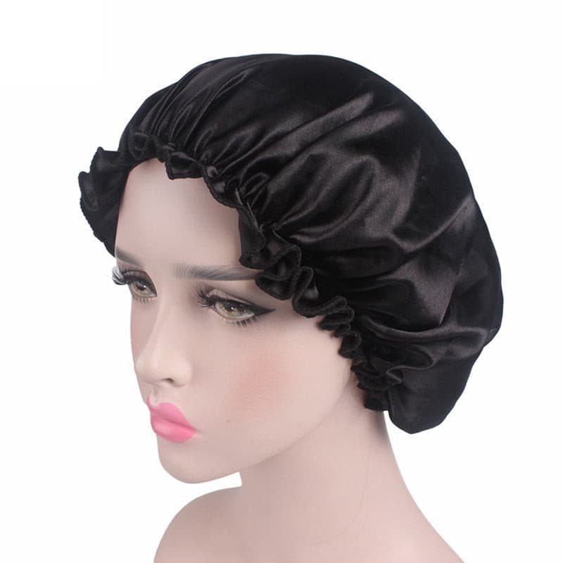 Newly Fashion Women Satin Night Sleep Cap Hair Bonnet Hat Silk Head Cover Wide Elastic Band Hair Care For Women Men Unisex 1pcs 2 Nique's Creation