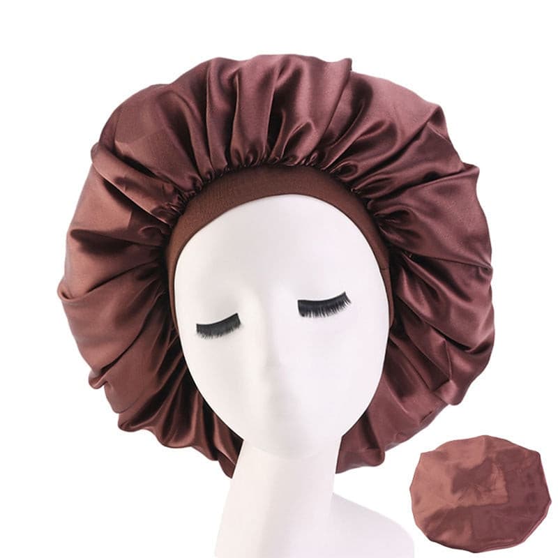 Newly Fashion Women Satin Night Sleep Cap Hair Bonnet Hat Silk Head Cover Wide Elastic Band Hair Care For Women Men Unisex 1pcs 2 Nique's Creation