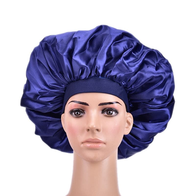 Newly Fashion Women Satin Night Sleep Cap Hair Bonnet Hat Silk Head Cover Wide Elastic Band Hair Care For Women Men Unisex 1pcs 2 Nique's Creation