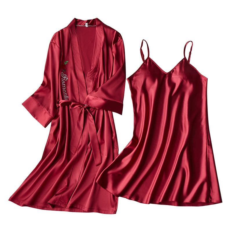 Bride Bridesmaid Wedding Robe Women Soft Homewear 2PCS  Intimate 2 Nique's Creation