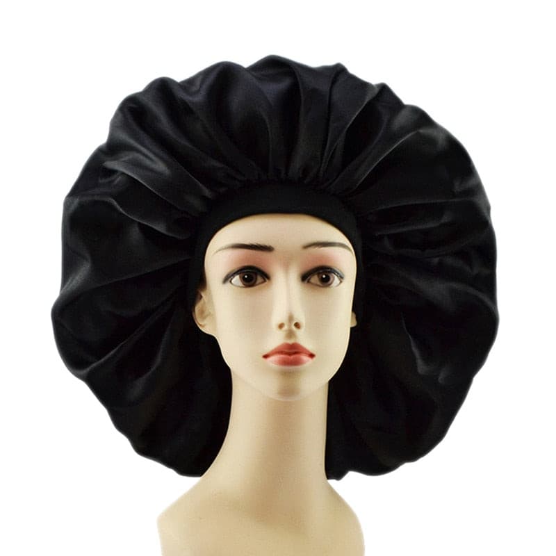 Newly Fashion Women Satin Night Sleep Cap Hair Bonnet Hat Silk Head Cover Wide Elastic Band Hair Care For Women Men Unisex 1pcs 2 Nique's Creation