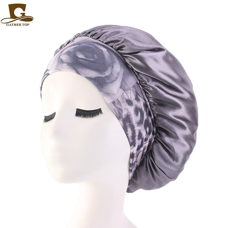 new fashion Luxury Wide Band Satin Bonnet Cap comfortable night sleep hat hair loss cap women hat cap turbante 2 Nique's Creation