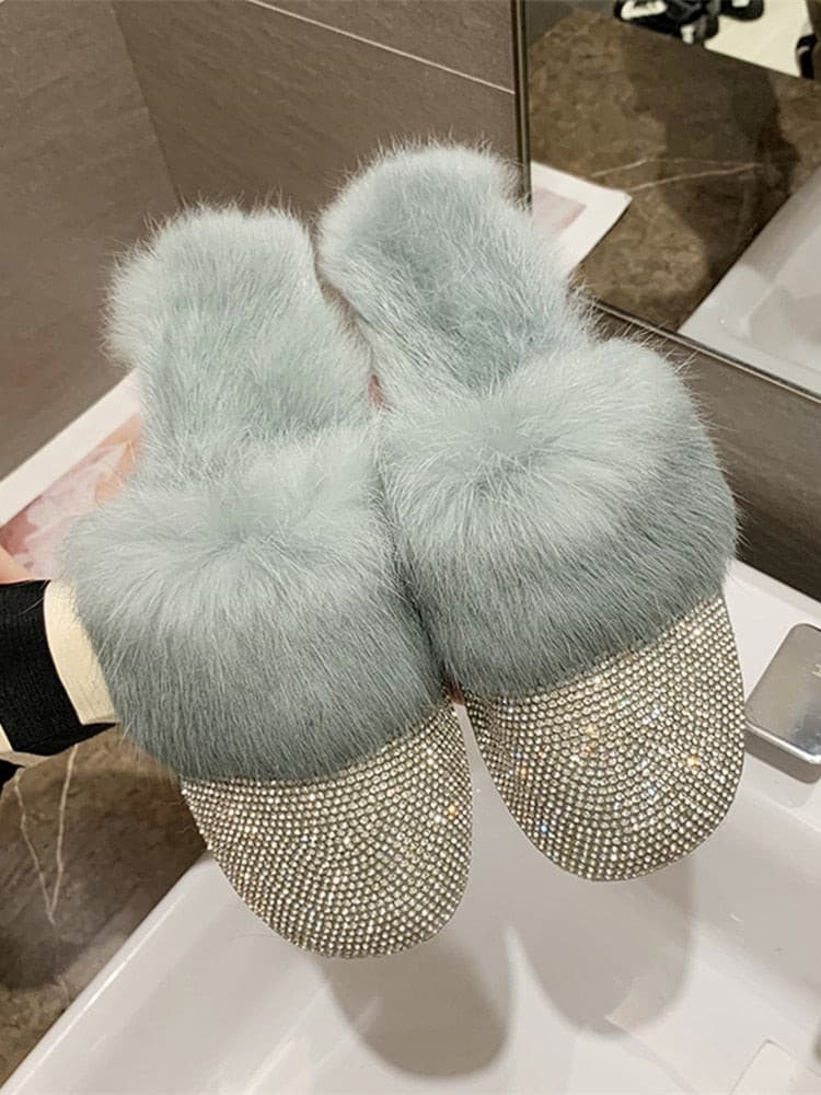 Women Slippers Ladies House Luxury Rhinestone Outdoor Mules Flats 2 Nique's Creation