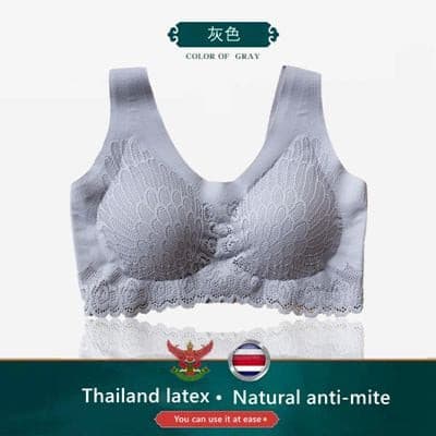 latex underwear women bra small chest seamless steel ring bra seamless sports vest lace back 2 Nique's Creation