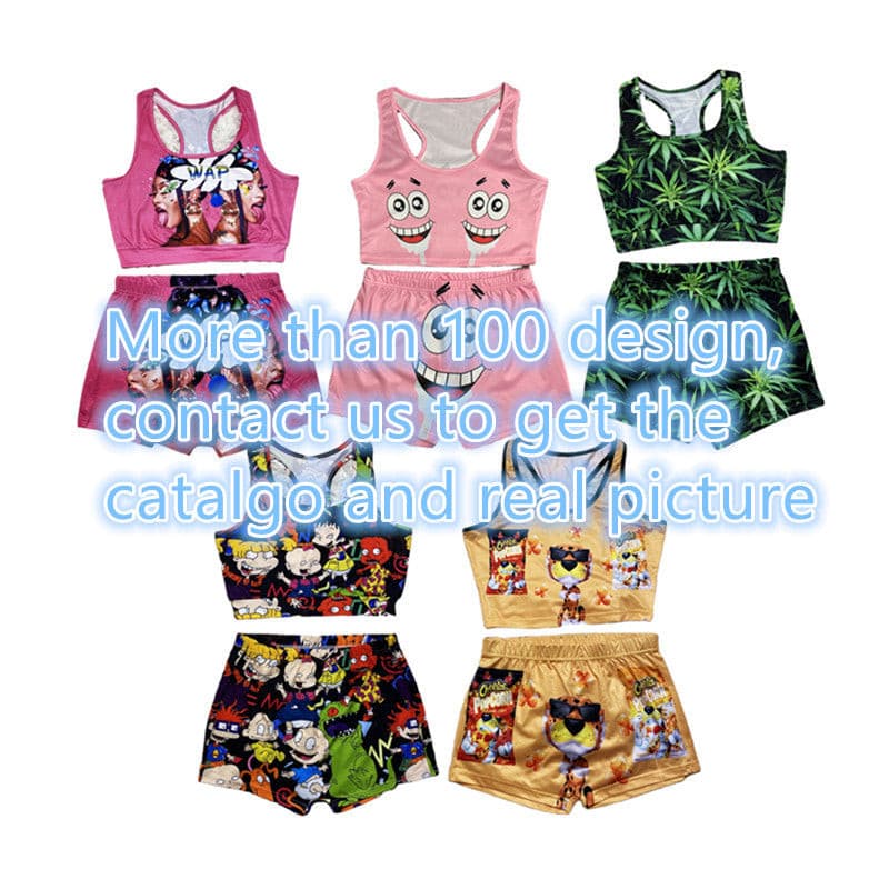 Women's jersey two piece tank top and shorts yoga sets fashion 2 Nique's Creation