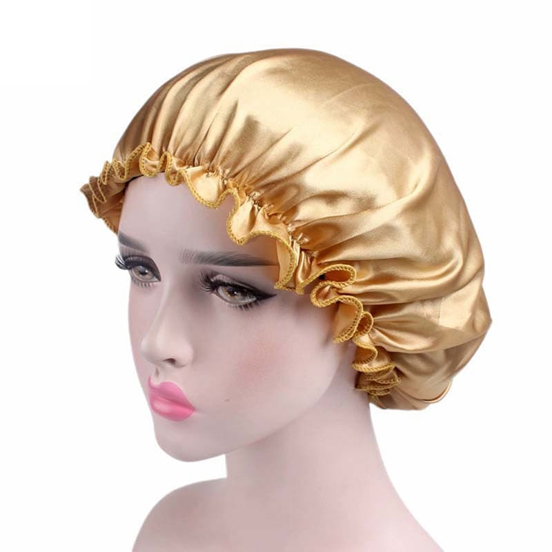 Newly Fashion Women Satin Night Sleep Cap Hair Bonnet Hat Silk Head Cover Wide Elastic Band Hair Care For Women Men Unisex 1pcs 2 Nique's Creation