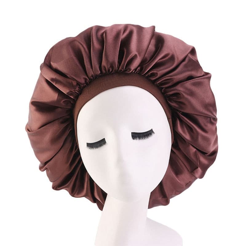 Newly Fashion Women Satin Night Sleep Cap Hair Bonnet Hat Silk Head Cover Wide Elastic Band Hair Care For Women Men Unisex 1pcs 2 Nique's Creation