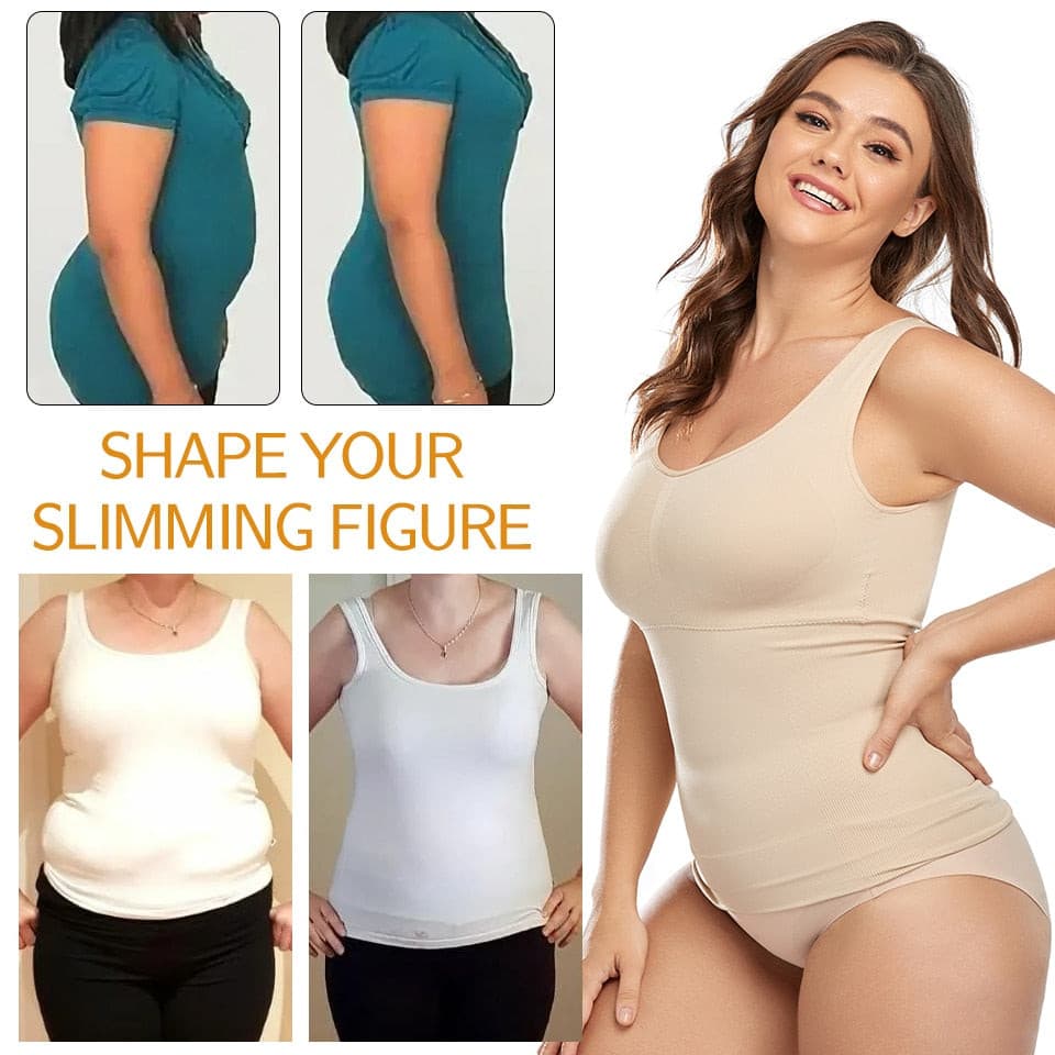 Shapewear for Plus Size Women Tummy Control Shapewear Built-in Bra Shaping Tank Tops 2 Nique's Creation