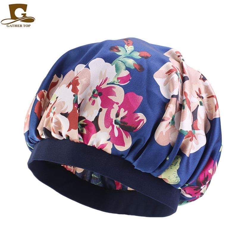 new fashion Luxury Wide Band Satin Bonnet Cap comfortable night sleep hat hair loss cap women hat cap turbante 2 Nique's Creation