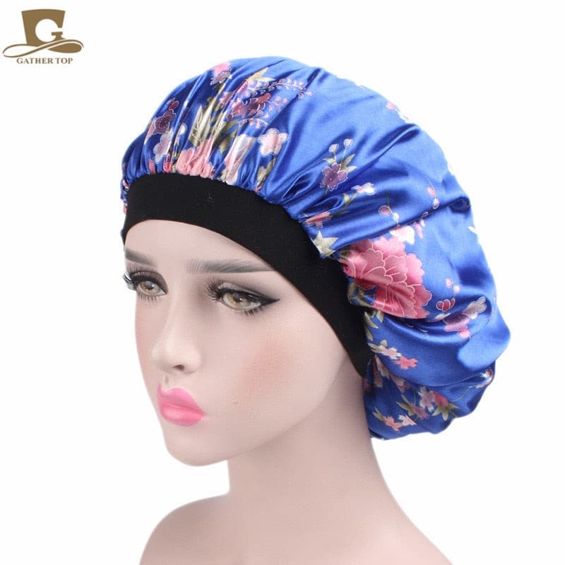 new fashion Luxury Wide Band Satin Bonnet Cap comfortable night sleep hat hair loss cap women hat cap turbante 2 Nique's Creation