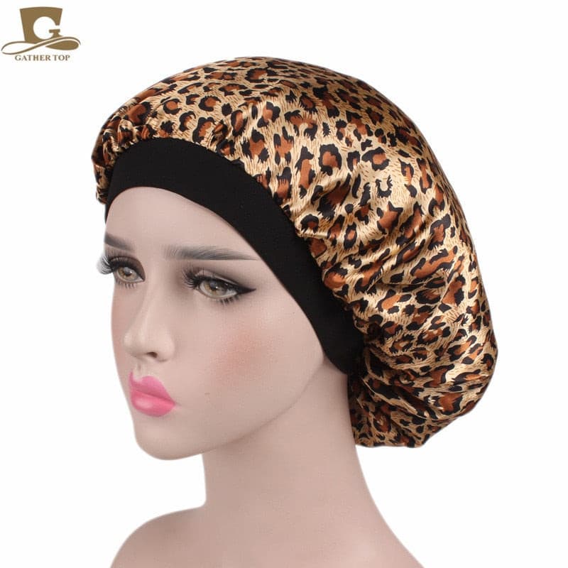 new fashion Luxury Wide Band Satin Bonnet Cap comfortable night sleep hat hair loss cap women hat cap turbante 2 Nique's Creation