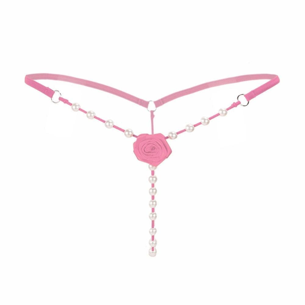 Women Flower Pearl G String Thong Temptation Waist Underwear 2 Nique's Creation