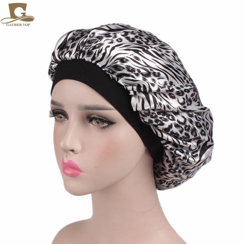 new fashion Luxury Wide Band Satin Bonnet Cap comfortable night sleep hat hair loss cap women hat cap turbante 2 Nique's Creation