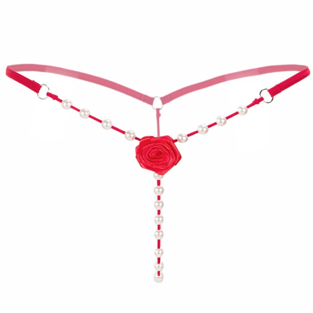 Women Flower Pearl G String Thong Temptation Waist Underwear 2 Nique's Creation