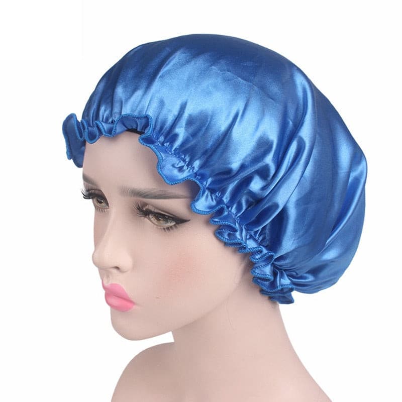 Newly Fashion Women Satin Night Sleep Cap Hair Bonnet Hat Silk Head Cover Wide Elastic Band Hair Care For Women Men Unisex 1pcs 2 Nique's Creation