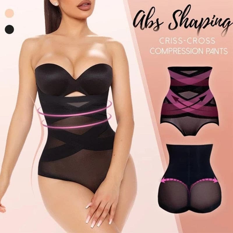 Cross Compression Abs Shaping Pants Women High Waist Panties Slimming Body Shaper Shapewear Knickers Tummy Control Corset Girdle 2 Nique's Creation