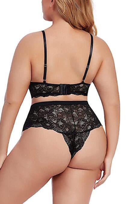 Plus Size Lingerie Set For Women See Through High Waist Lace Bra Set And Panties 2 Nique's Creation