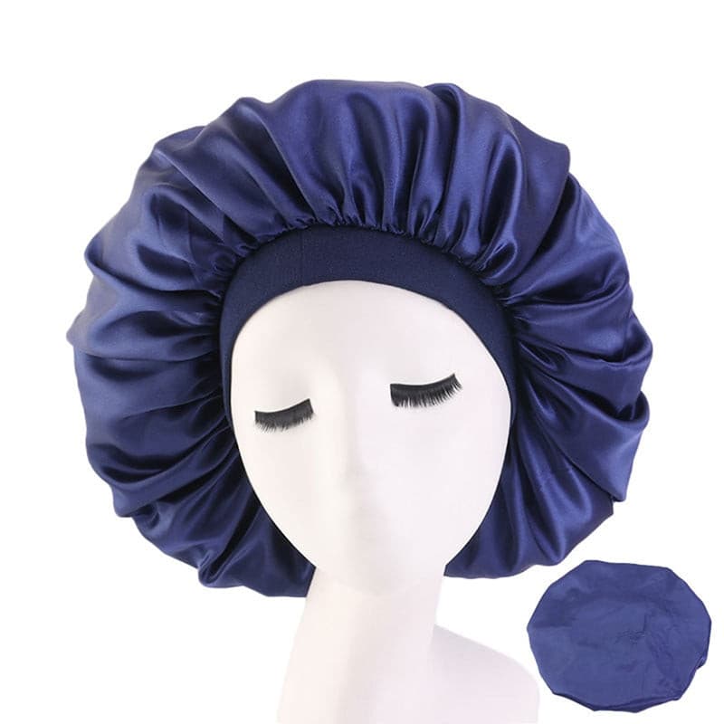 Newly Fashion Women Satin Night Sleep Cap Hair Bonnet Hat Silk Head Cover Wide Elastic Band Hair Care For Women Men Unisex 1pcs 2 Nique's Creation