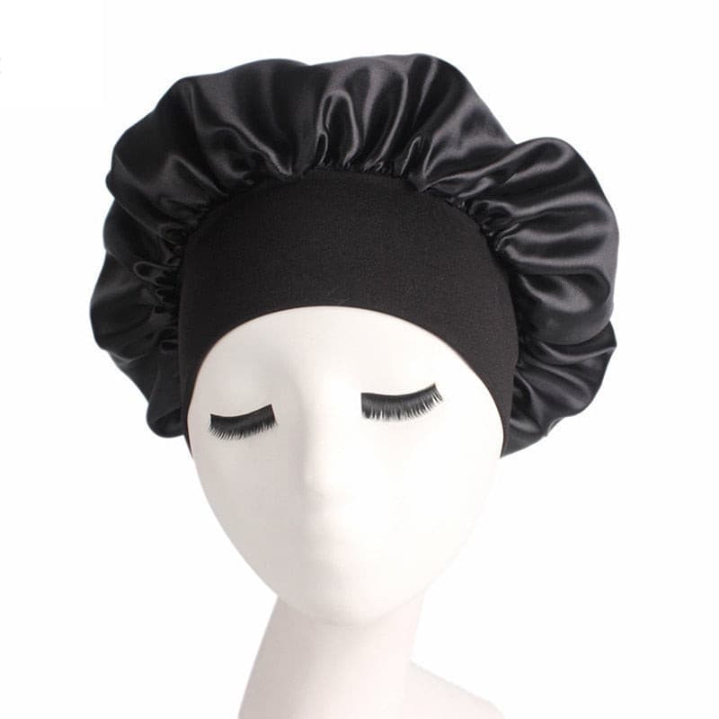 Newly Fashion Women Satin Night Sleep Cap Hair Bonnet Hat Silk Head Cover Wide Elastic Band Hair Care For Women Men Unisex 1pcs 2 Nique's Creation