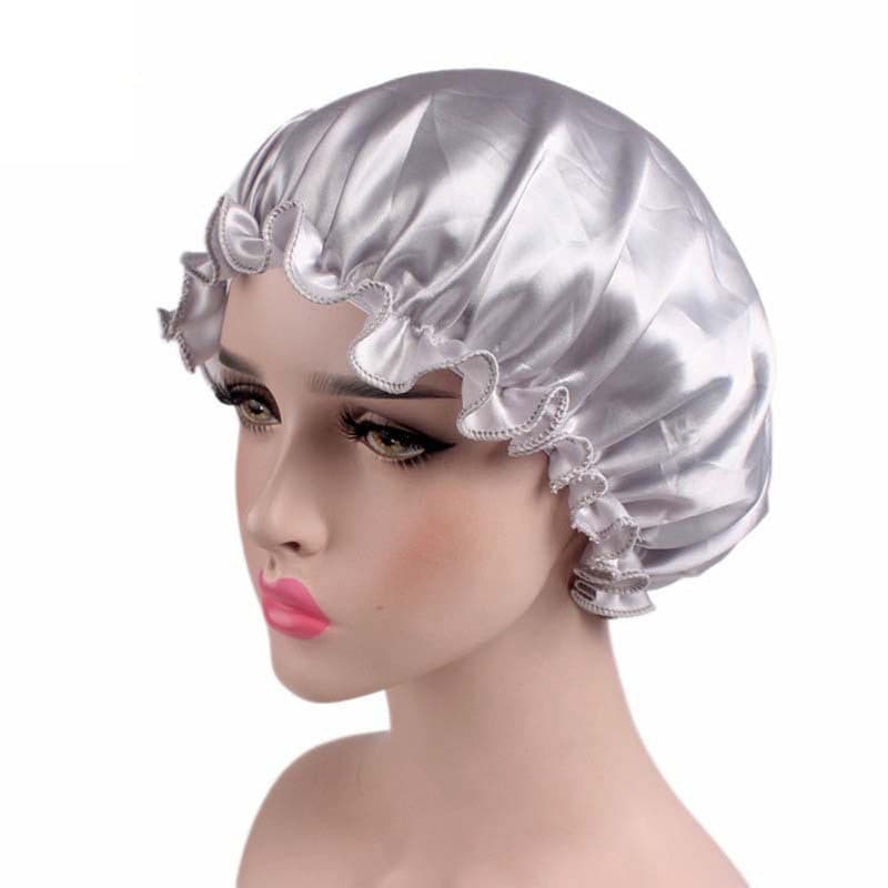 Newly Fashion Women Satin Night Sleep Cap Hair Bonnet Hat Silk Head Cover Wide Elastic Band Hair Care For Women Men Unisex 1pcs 2 Nique's Creation