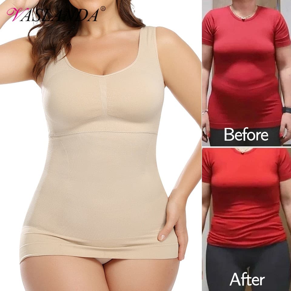 Shapewear for Plus Size Women Tummy Control Shapewear Built-in Bra Shaping Tank Tops 2 Nique's Creation