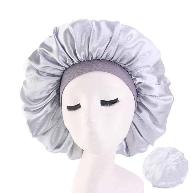 Newly Fashion Women Satin Night Sleep Cap Hair Bonnet Hat Silk Head Cover Wide Elastic Band Hair Care For Women Men Unisex 1pcs 2 Nique's Creation