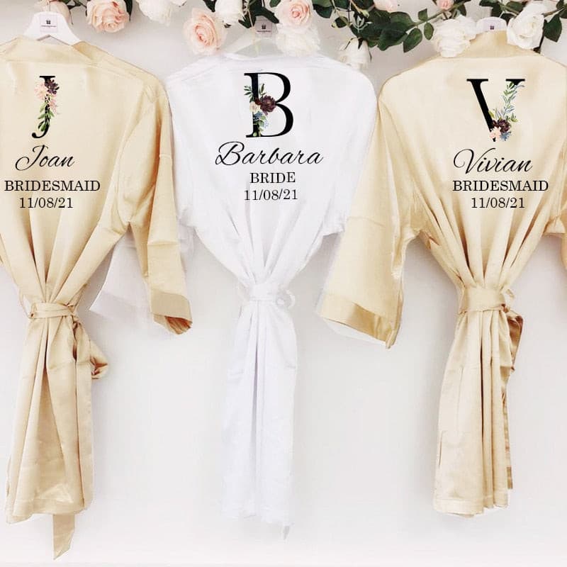 Wedding Bridesmaid Gifts Bridal Party Robes Wedding Dressing Gown 2 Nique's Creation