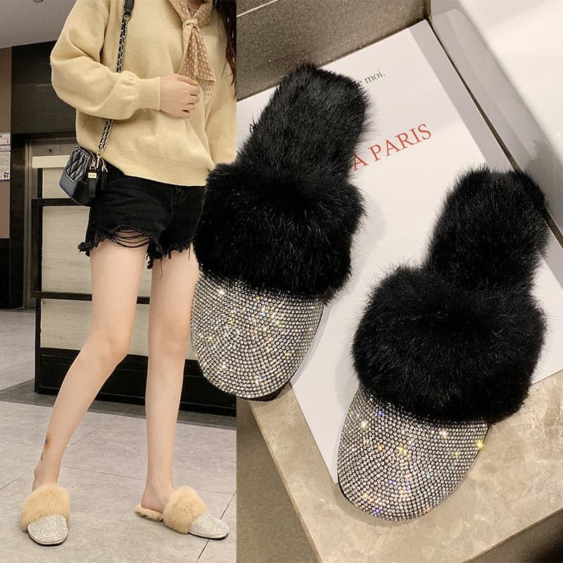 Women Slippers Ladies House Luxury Rhinestone Outdoor Mules Flats 2 Nique's Creation