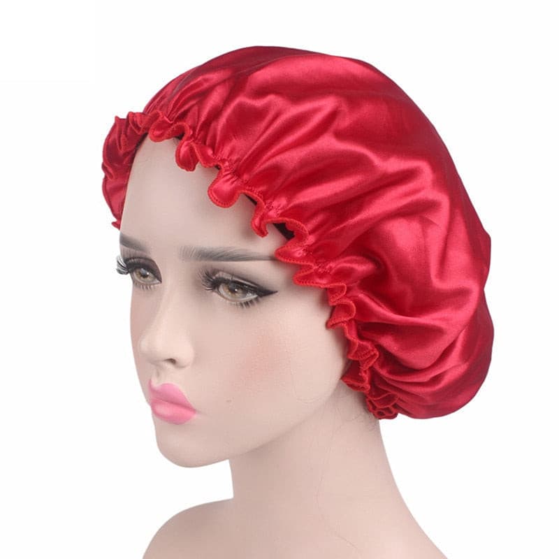 Newly Fashion Women Satin Night Sleep Cap Hair Bonnet Hat Silk Head Cover Wide Elastic Band Hair Care For Women Men Unisex 1pcs 2 Nique's Creation