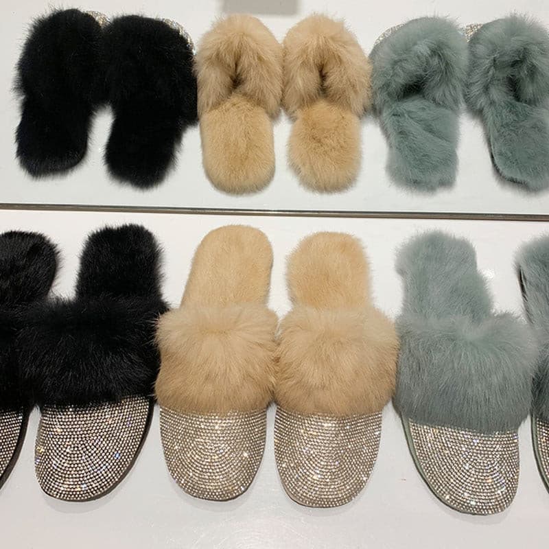 Women Slippers Ladies House Luxury Rhinestone Outdoor Mules Flats 2 Nique's Creation